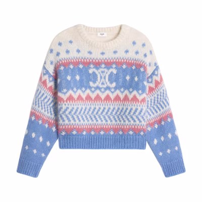 (Women) CELINE SS24 Loose-Fit Letter Knit Sweater - Multicolor. 2AE0K804X-05LB
