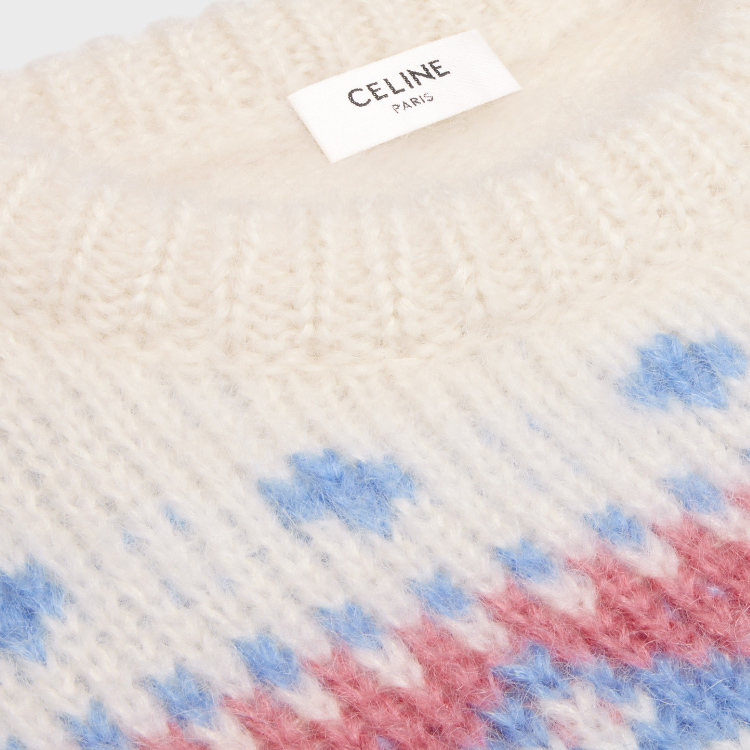 Shop (Women) CELINE SS24  Loose-Fit Letter Knit Sweater - Multicolor. 2AE0K804X-05LB