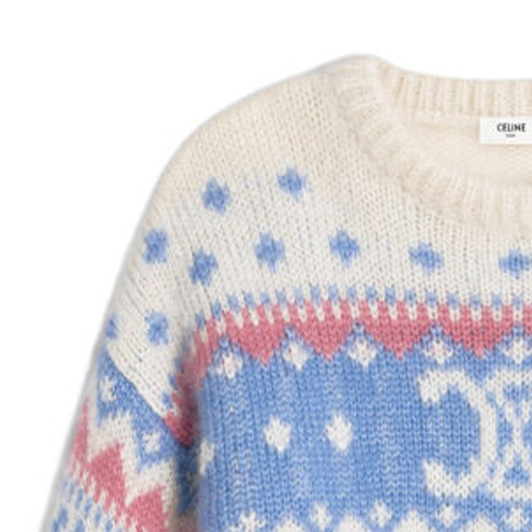 Purchase (Women) CELINE SS24  Loose-Fit Letter Knit Sweater - Multicolor. 2AE0K804X-05LB