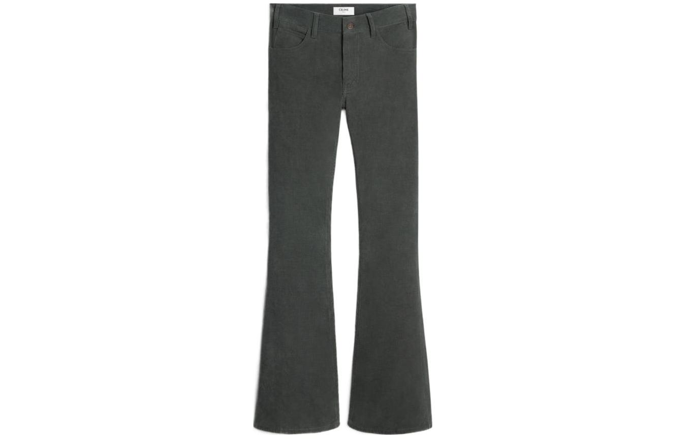 Order (Women) CELINE SS24  Low-Waist Flared Casual Pants Gray. 2N06B781X-02OY