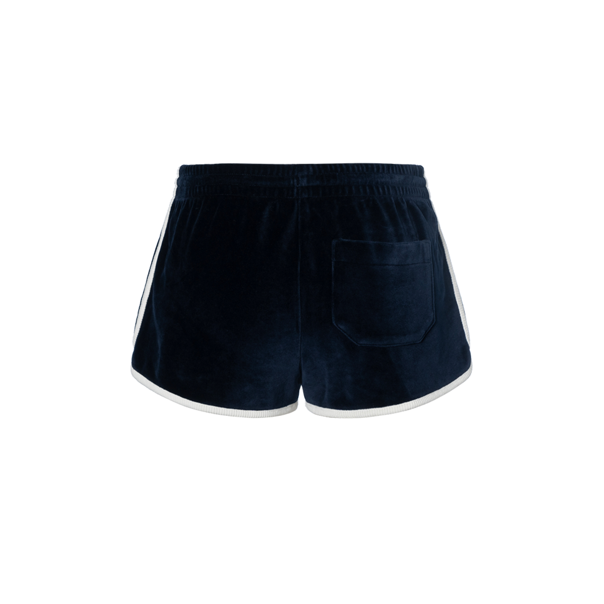 Lookbook (Women) CELINE SS24  Low-Waist Velvet Logo Embroidered Mini Shorts - Midnight Blue 2Z558748Q-07RC