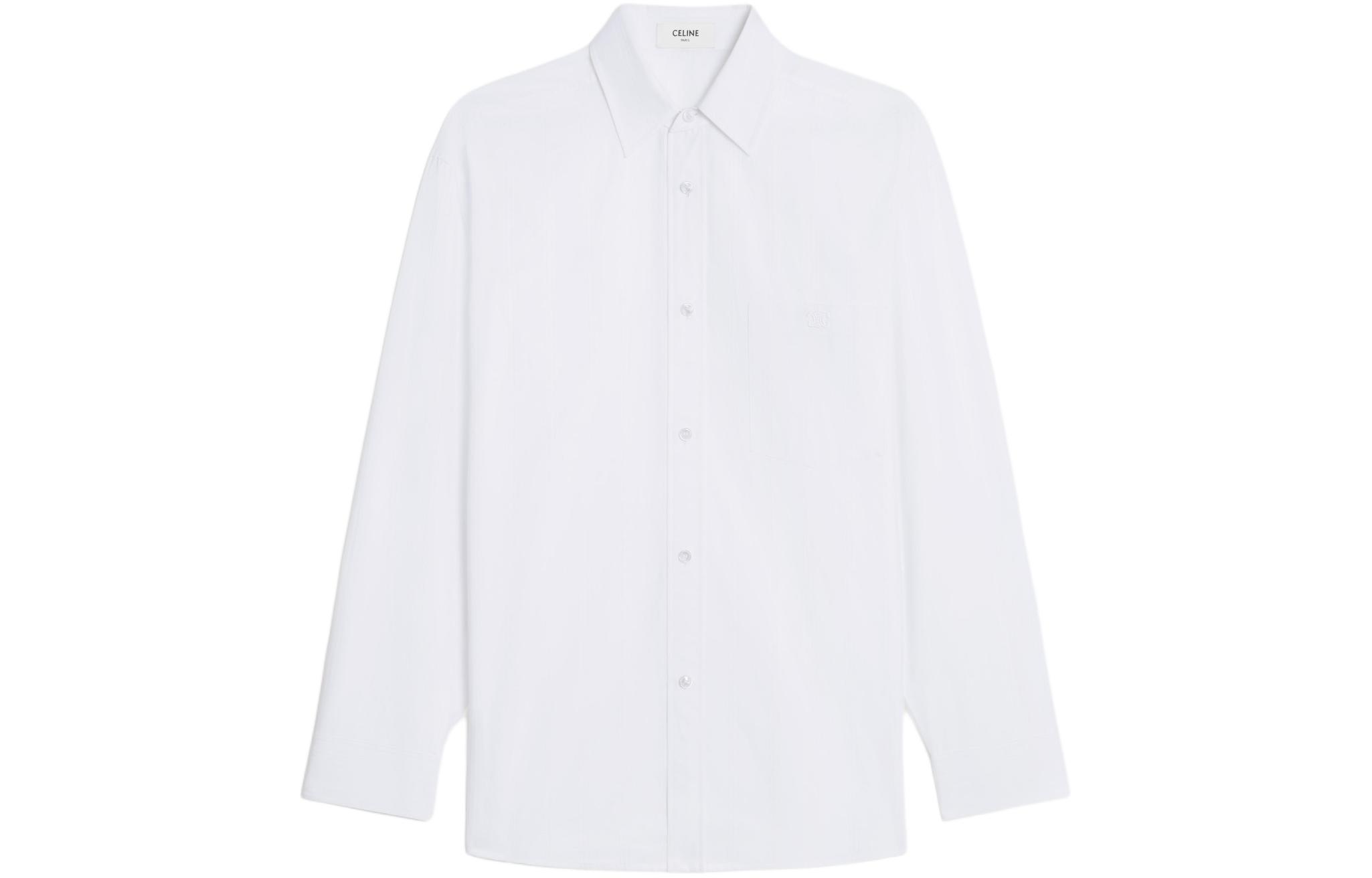Order (Women) CELINE SS24  Oversized Long Sleeve Shirt White 2C21B354X-01BC