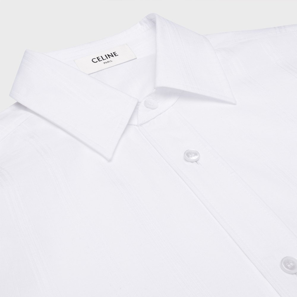 Shop (Women) CELINE SS24  Oversized Long Sleeve Shirt White 2C21B354X-01BC