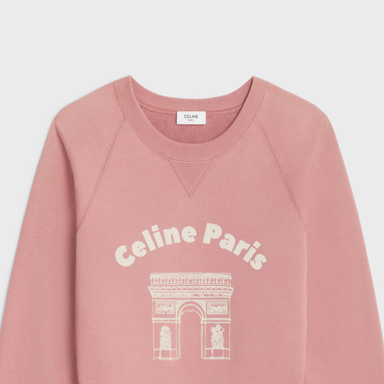 Details for (Women) CELINE SS24  Pink Logo Print Crewneck Long Sleeve Sweatshirt. 2Y88D670Q-25PU