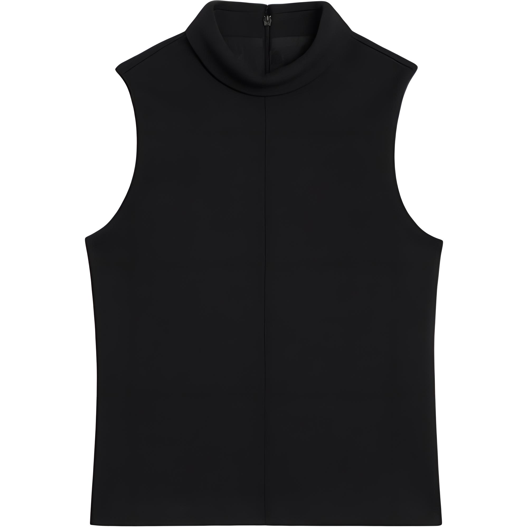 (Women) CELINE SS24  Solid Color Sleeveless Zip-Up Sweater - Black 2X37O759Y-38NO