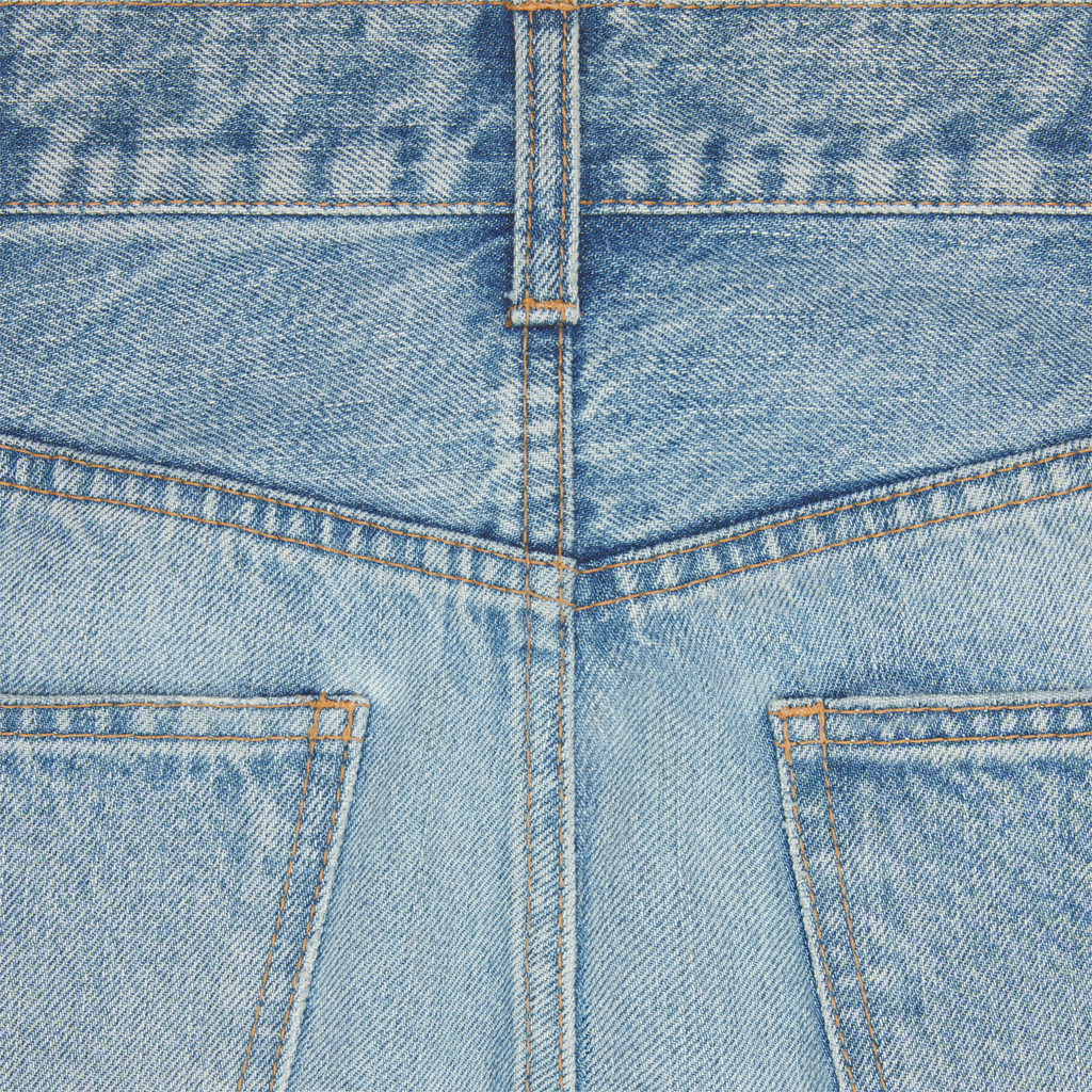 Purchase (Women) CELINE SS24  Washed High-Waisted Slim Fit Jeans in Faded Blue. 2N206967W-08UE