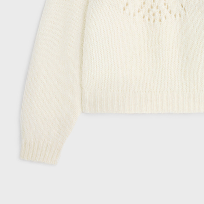 Details for (Women) CELINE SS24  White Knitted Pullover with Hollow-Out Design. 2AE0J798X-01OW
