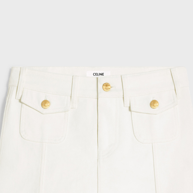 Purchase (W) CELINE SS24 白色低腰牛仔迷你裙附拉鍊口袋. 2S330360W-01OQ