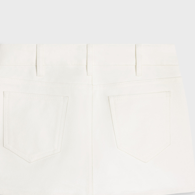 Cheap (W) CELINE SS24 白色低腰牛仔迷你裙附拉鍊口袋. 2S330360W-01OQ