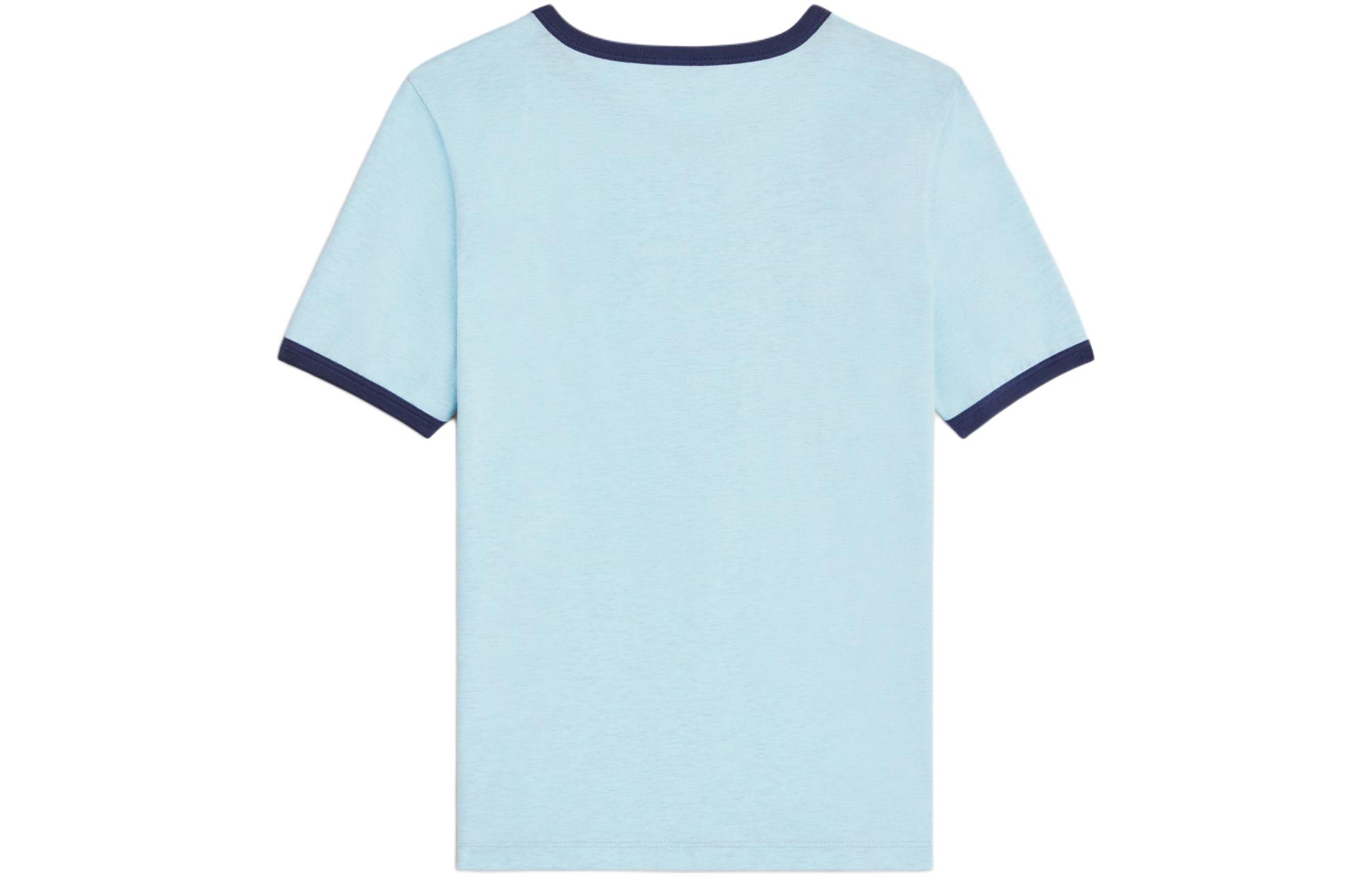 Lookbook (W) 赛琳 CELINE SS24 标志印花圆领 T 恤 蓝灰色洗涤款 2X97IA258-07YY