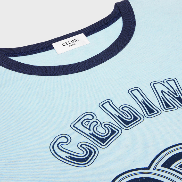 Purchase (W) 赛琳 CELINE SS24 标志印花圆领 T 恤 蓝灰色洗涤款 2X97IA258-07YY