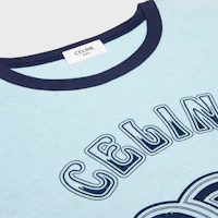 Purchase (W) CELINE SS24 徽標印花圓領T恤 洗滌藍灰色 2X97IA258-07YY