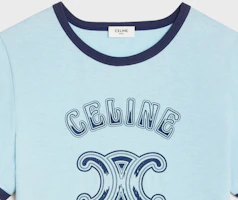 Details for (W) CELINE SS24 徽標印花圓領T恤 洗滌藍灰色 2X97IA258-07YY
