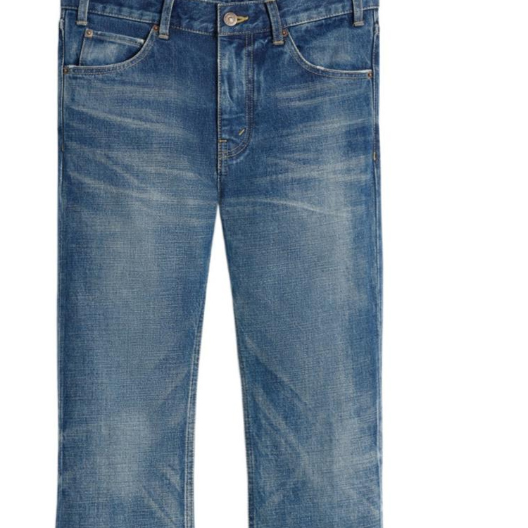 Cheap (W) CELINE SS24 Jeans Wanita Biru Low-Rise Flare Washed Denim dengan Raw Hem. 2N06B365M-07DU