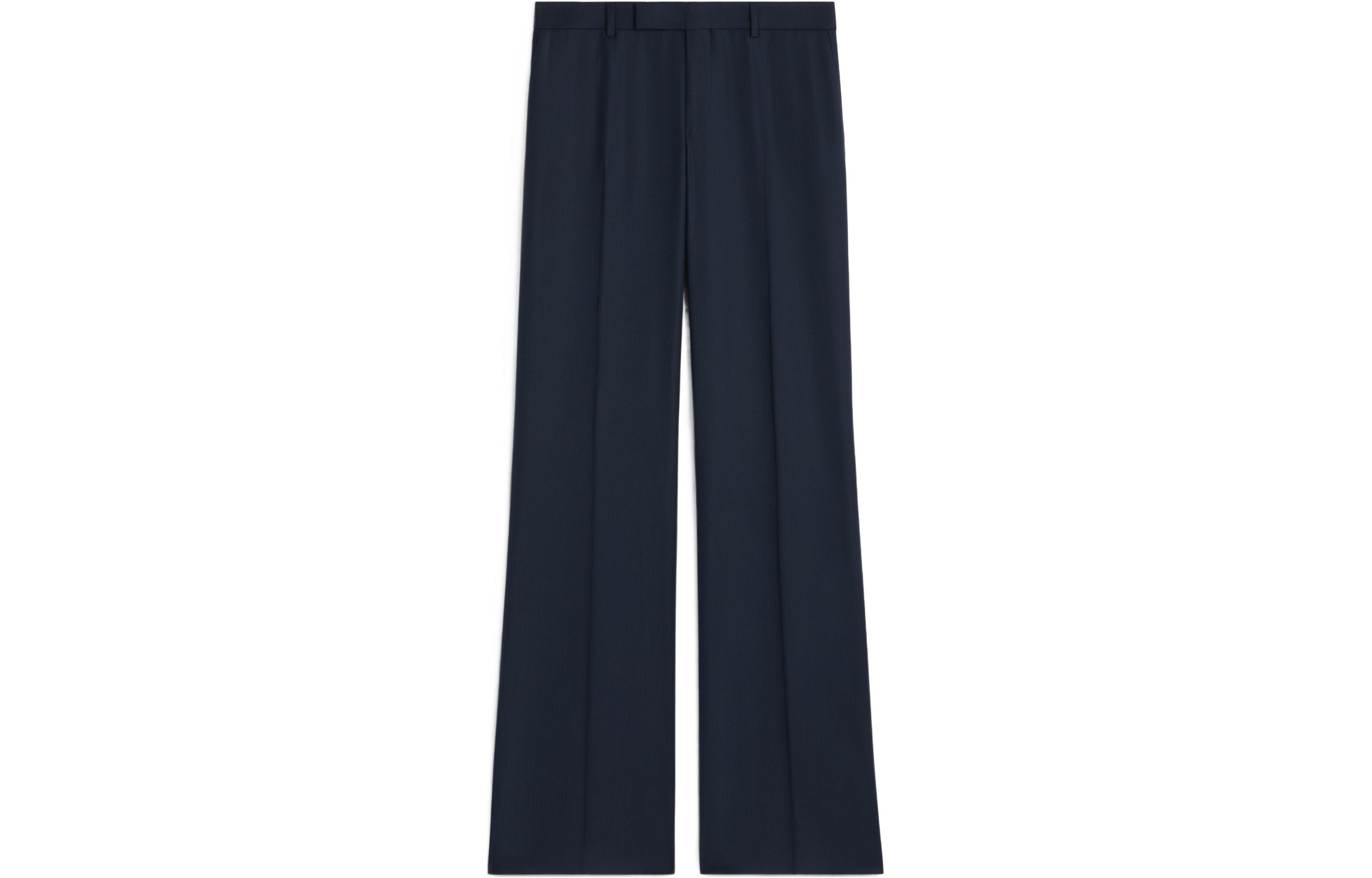 Order (W) Pantalones Rectos Cintura Media Plisados CELINE SS24 Mujer Azul Marino. 2P63A766W-07DN