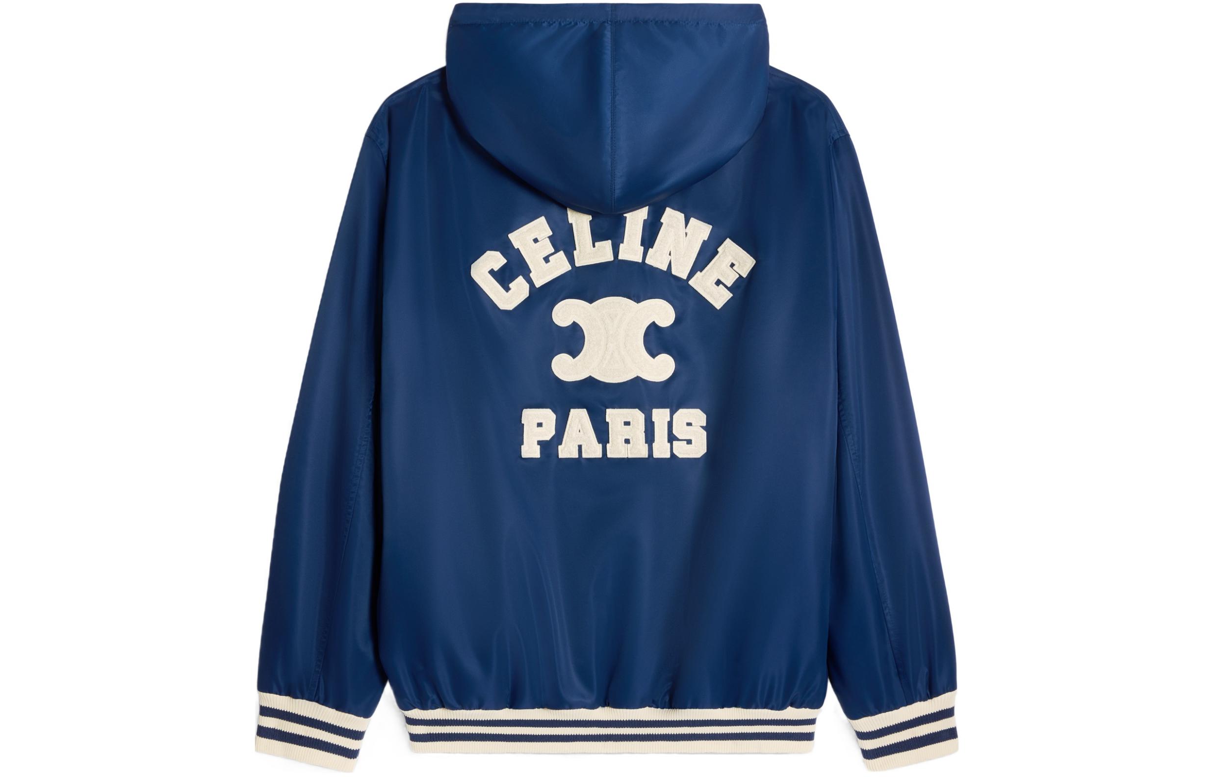 Lookbook (W) Celine SS24 條紋Logo貼布連帽外套 天空藍 2W17B227R-07MR