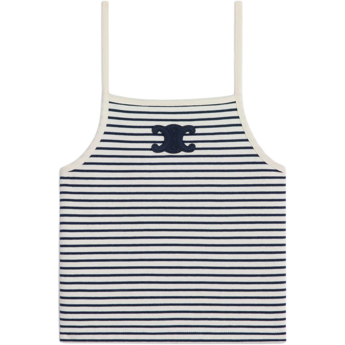 Order (W) CELINE SS24 条纹标志贴针织背心 女款 荧光白色. 2X36N528Z-01MA