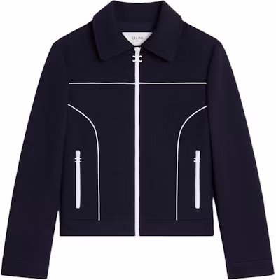 (W) CELINE SS25 海軍藍對比百褶拉鍊長袖外套. 2V27V649Y-07MR Buy (W) CELINE SS25 海軍藍對比百褶拉鍊長袖外套. 2V27V649Y-07MR