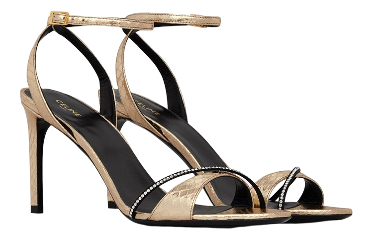 Lookbook (Women) CELINE Stiletto Buckle 'Gold Fashion Sandal' 352233777C.36PN