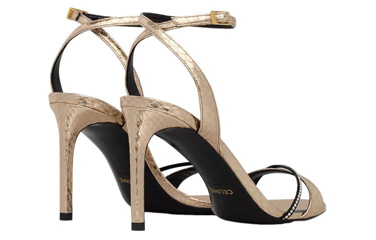 Purchase (W) 셀린느 스틸레토 버클 골드 샌들 (Celine Stiletto Buckle Gold Sandal) 352233777C.36PN
