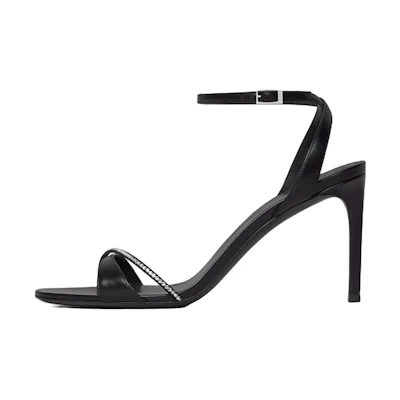 (W) CELINE Stiletto Buckle Sandals 'Black Calfskin'