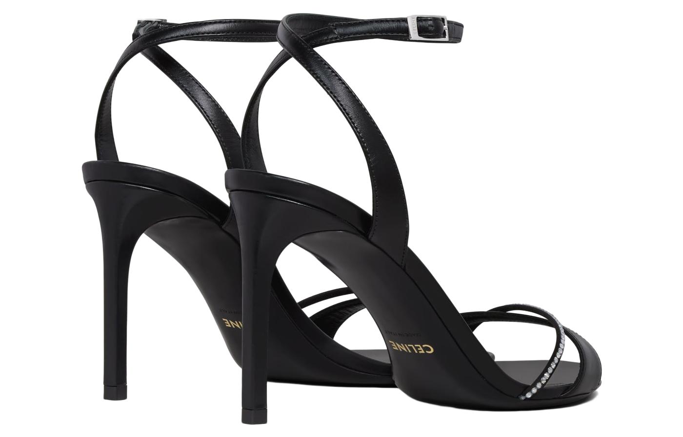 Shop (W) CELINE 黑色牛皮细高跟凉鞋 352233774C.38NO