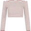 Buy (W) CELINE Kaos Lengan Panjang Off-Shoulder Bergaris SS22 - Burgundy. 2X95A314P