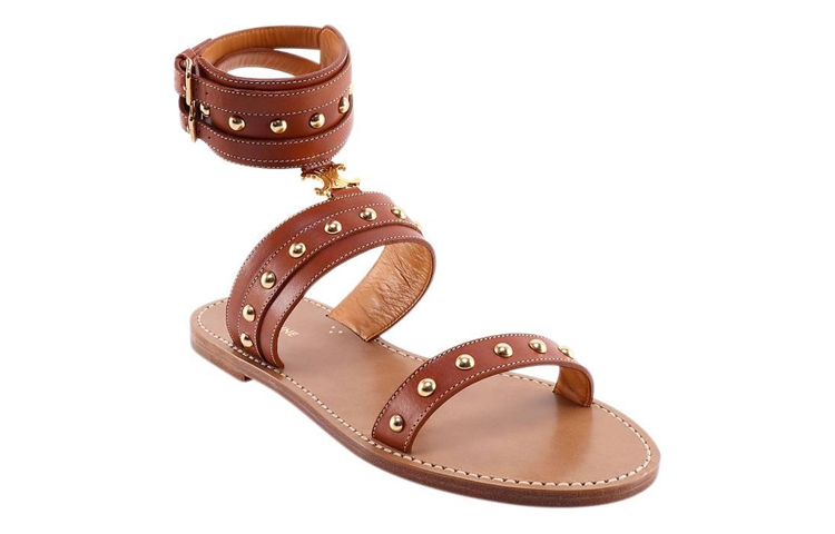 Order (Women) CELINE Studded Calfskin Sandal 'Brown' 347673626C.04LU