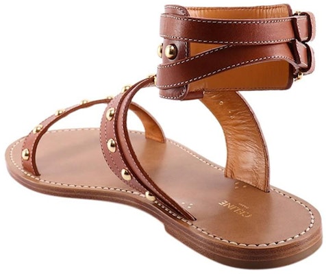 (Women) CELINE Studded Calfskin Sandal 'Brown' 347673626C.04LU Lookbook (Women) CELINE Studded Calfskin Sandal 'Brown' 347673626C.04LU