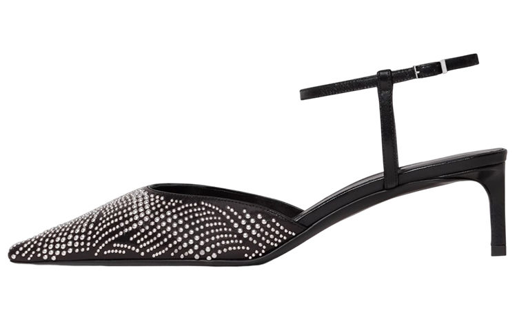 (Women) CELINE Studded Pointed Toe Mid-Heel 'Black' 351063010C.38NO