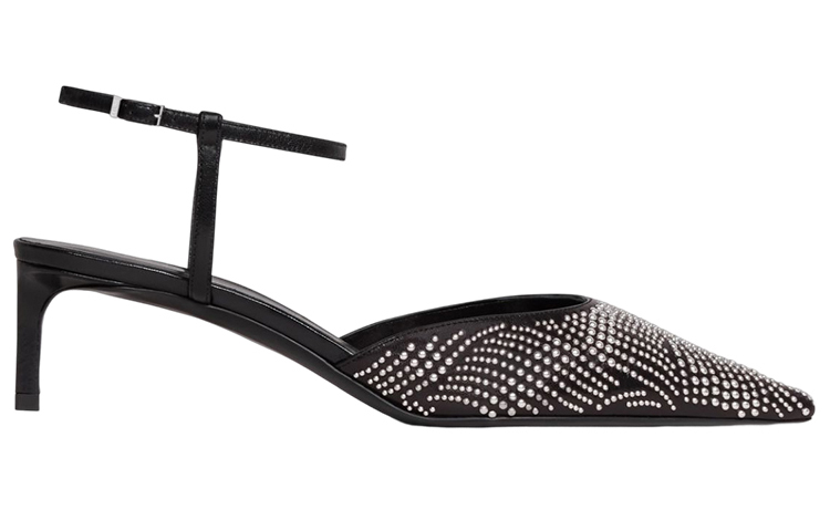 (W) CELINE Studded Pointed Toe Mid-Heel 'Black' 圖 2