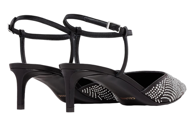 (W) CELINE Studded Pointed Toe Mid-Heel 'Black' 圖 4