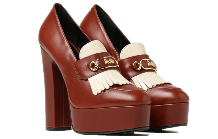 Lookbook (Women) CELINE Sulky High-Heel Moccasin 'Brown' 341633518C.19NM