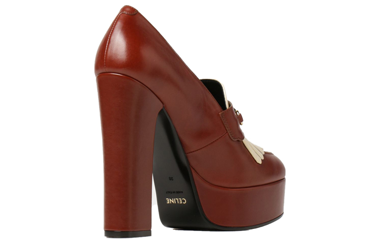Shop (Women) CELINE Sulky High-Heel Moccasin 'Brown' 341633518C.19NM