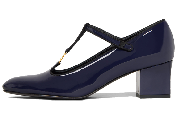 Buy (W) CELINE T字带高跟鞋 '海军蓝' 333893321C.07NY