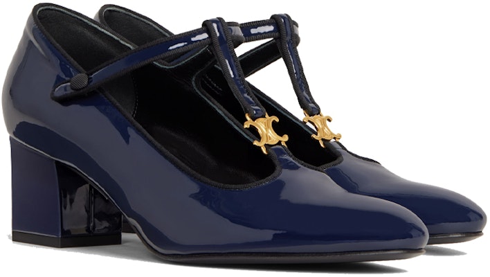 (W) CELINE T-Strap Tumit Tinggi 'Biru Navy' 333893321C.07NY Lookbook (W) CELINE T-Strap Tumit Tinggi 'Biru Navy' 333893321C.07NY