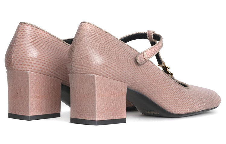 Shop (W) CELINE Tacones de Tira en T 'Piel de Serpiente Rosa' 333894280C.24RS