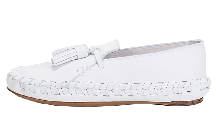 Buy (W) CELINE Sepatu Loafer Rumbai 'Kulit Putih' 342323532C.01BC