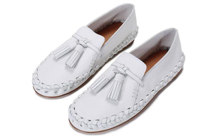 (W) CELINE Tassel Loafer 'White Leather' 圖 4