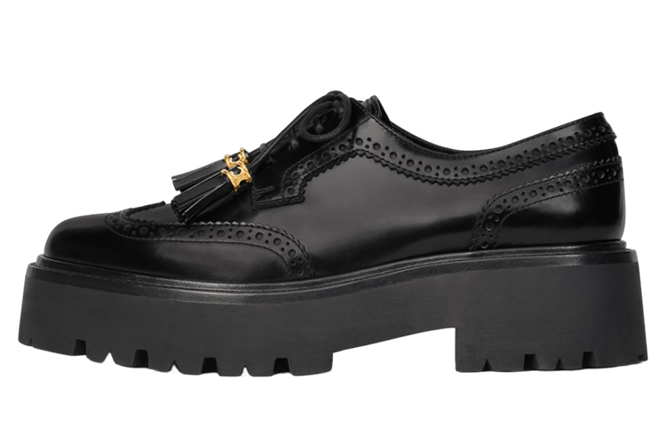 (Women) CELINE Tassel Platform 'Black Leather' 348443602C.38NO
