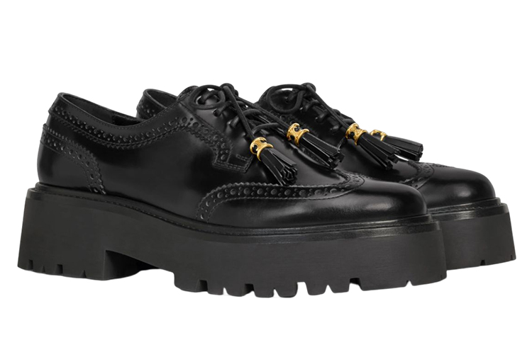Shop (Women) CELINE Tassel Platform 'Black Leather' 348443602C.38NO