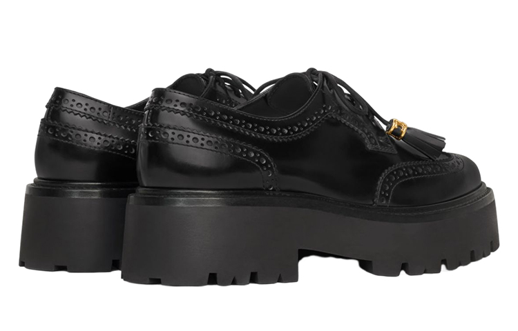 Purchase (Women) CELINE Tassel Platform 'Black Leather' 348443602C.38NO