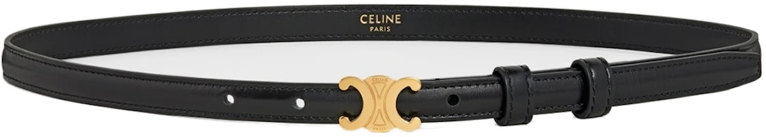 Lookbook (W) CELINE Teen Triomphe 光滑皮革黑色腰帶 1.3cm 寬 45BA33A0138NO