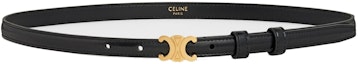Lookbook (Women) CELINE Teen Triomphe Smooth Leather Belt Black 1.3cm Wide. 45BA33A0138NO