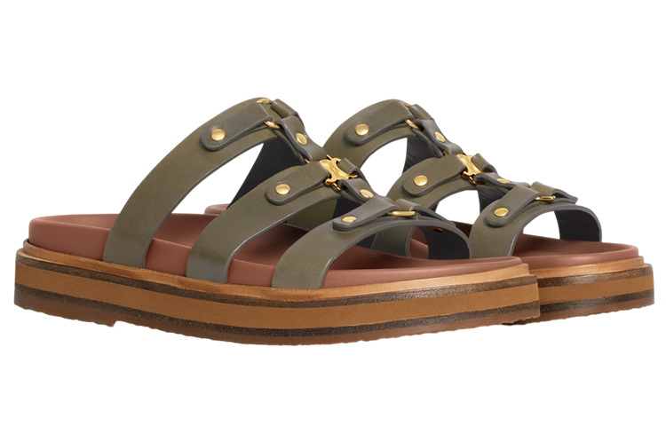 (W) CELINE Tippi 'Green Fashion Slides' 圖 4