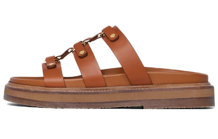 (W) CELINE Tippi Open-Toe Sandals 'Brown'