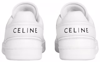 Shop CELINE賽琳 Trainer 皮革 繫帶 時尚板鞋 女款 白色