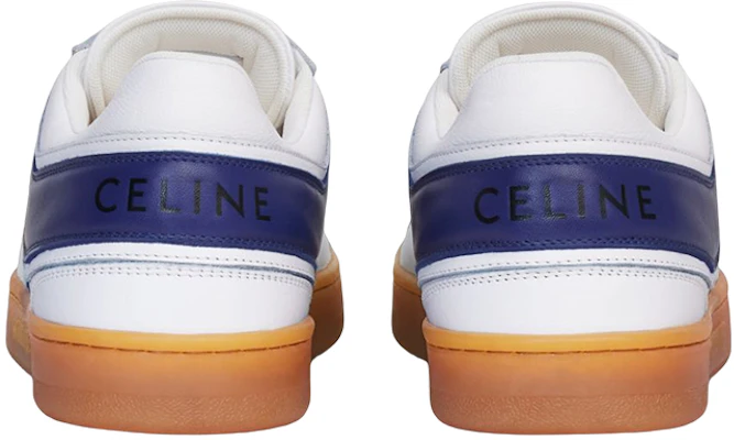 CELINE 賽琳 小牛皮低幫綁帶時尚運動鞋 女款 白藍 Shop CELINE 賽琳 小牛皮低幫綁帶時尚運動鞋 女款 白藍