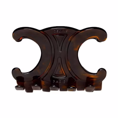(Women) CELINE Trendy Acetate Hair Clip for Women in Dark Tortoiseshell Color. 46Y856CST-19DT