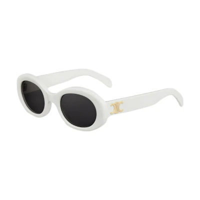 (Women) CELINE TRIOMPHE 01 Acetate White Cat-Eye Sunglasses 4S194CPLB-01BC